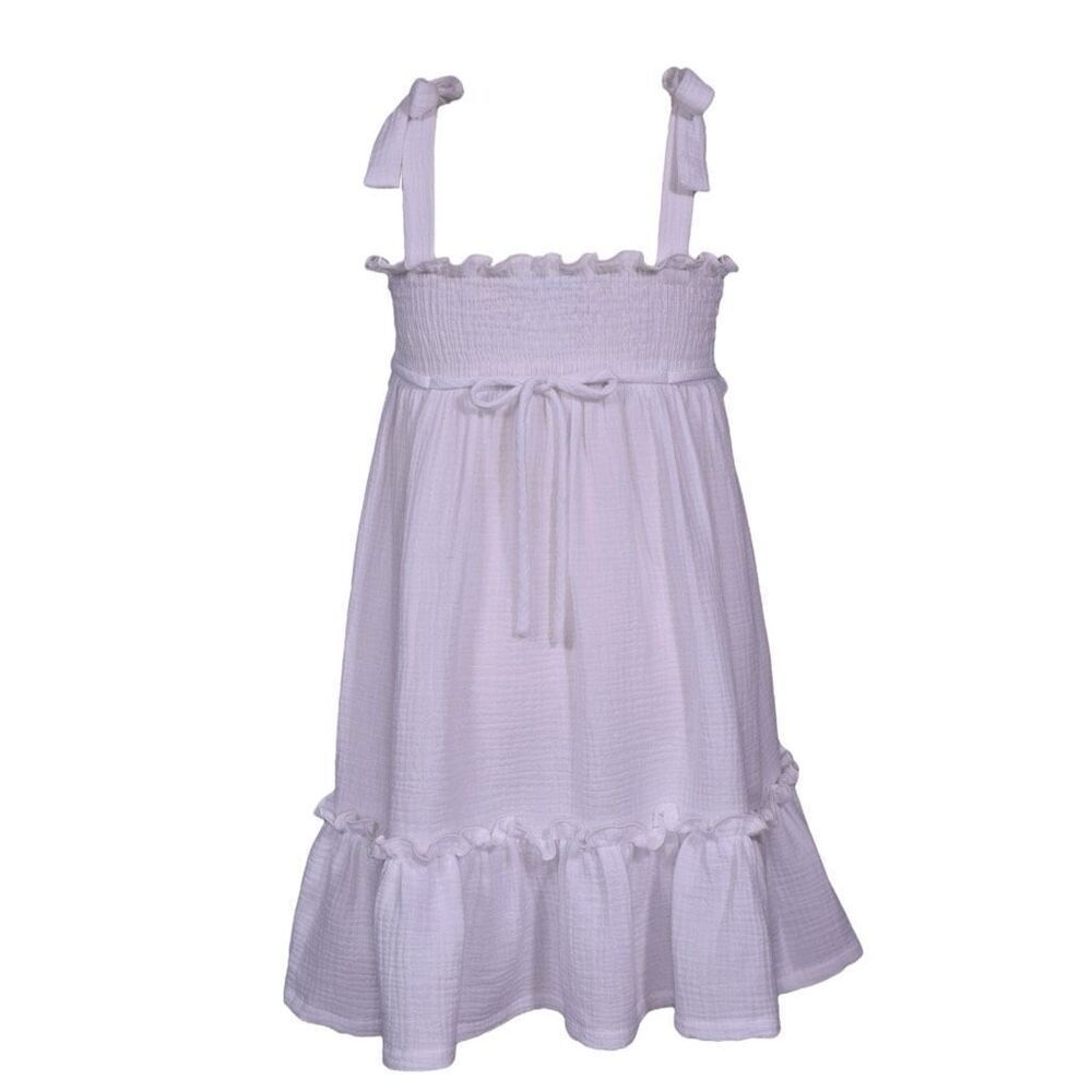 NWT Iris & Ivy kids embroidered tiered white sundress, Size 4 - Picture 5 of 12